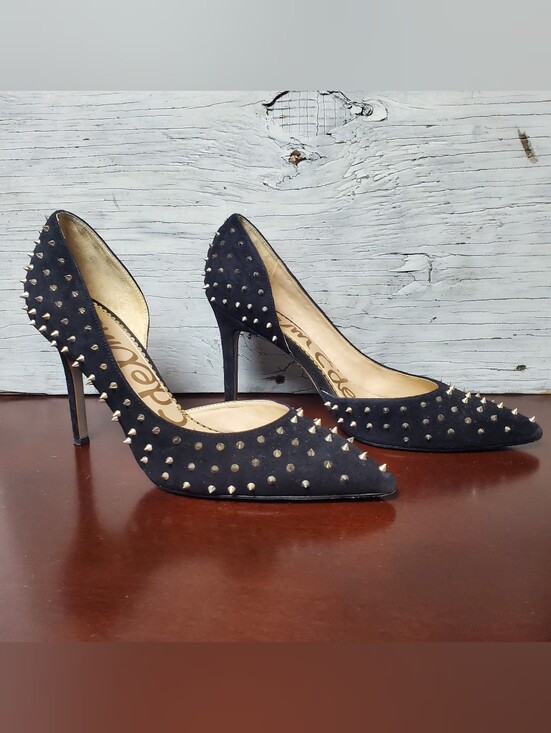 Sam Edelman Shoes - Sam Edelman Hadlee Studded Spiked d'Orsay Pointed Toe Pumps, 9.5, Black